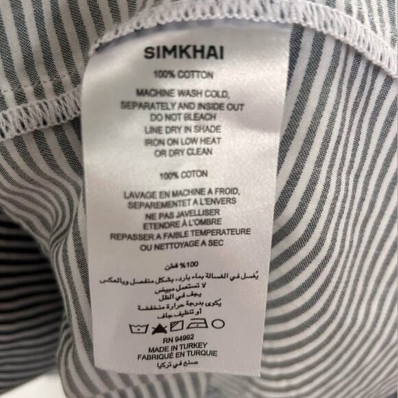 NWT Simkhai Cris Shirt Mini Dress in Midnight Navy Stripe Size Small - Picture 3 of 9